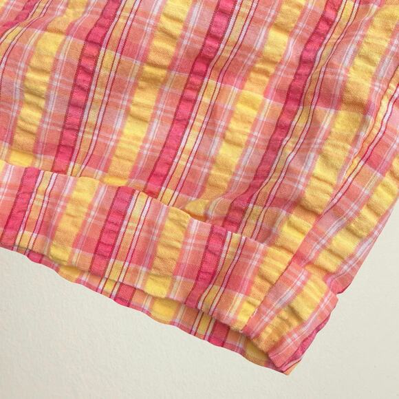 Vintage Appleseed's pink and yellow plaid seersucker pants, preppy academia - Picture 7 of 9